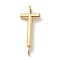 304 Stainless Steel Letter Connector Charms, Real 14K Gold Plated, Letter T, 12x5x2mm, Hole: 1.2mm