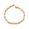 304 Stailess Steel Figaro Chain Bracelets, with Lobster Claw Clasps, Golden, 7-7/8 inch(200mm)