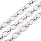 Iron Oval with Cross Link Chains, Unwelded, with Spool, Platinum, 10.5x8x1.5mm, Link: 8x6x3.5mm, about 32.81 Feet(10m)/Roll