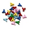 Alloy Spray Paint Slide Charms, Shiny Side, Random Color, Letter Y, 12mm, Hole:8mm
