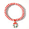 Christmas 304 Stainless Steel Enamel Charm Bracelets, Polymer Clay Heishi Beads Stretch Bracelets for Women, White, Christmas Wreath, 6.89 inch(17.5cm)
