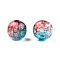 Transparent Crackle Acrylic Beads, Round, Dark Turquoise, 10mm, Hole: 2mm, about 943pc/500g
