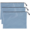 3Pcs Oxford Cloth File Storage Bags, Pen Pencil Zipper Bags, Rectangle, Light Grey, 240x340x4mm, 3pcs/set