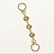 Rhombus Alloy Rhinestone Bag Extender Chains, with Ring Clasps, for Bag Straps Replacement Accessories, Golden, Peridot, 160x27mm