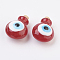 Handmade Lampwork Perfume Bottle Pendants, Essential Oil Bottle, Evil Eye, Red, 29.5~30mm, Hole: 5~5.5mm, Bottle Capacity: 0.5~1ml(0.017~0.03 fl. oz)