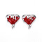 304 Stainless Steel Pendants, with Enamel, Melting Heart Charms, Stainless Steel Color, Red, 17.5x16.5x3.5mm, Hole: 1.6mm