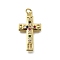 Brass Micro Pave Clear Cubic Zirconia Pendants, Cross Charms, Long-Lasting Plated, Rack Plating, Lead Free & Cadmium Free, with Jump Ring, Real 18K Gold Plated, 26.5x15.5x3mm, Hole: 3mm