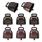 12Pcs 2 Colors Retro Iron Bell Pendants, Rectangle Bell Charms, Mixed Color, 43x35x24mm, Hole: 4x14mm, 6pcs/color
