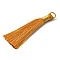 Polyester Tassel Pendants, Orange, 80~83x7~8mm, Hole: 5~7mm