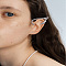 Elves Alloy Cuff Earrings, with High Sense of Curve, Left and Right, Platinum, 37~39x19mm