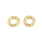Brass European Beads, Hammered Ring, Large Hole Beads, Rack Plating, Long-Lasting Plated, Lead Free & Cadmium Free, Real 18K Gold Plated, 8x1.5mm, Hole: 4.5mm
