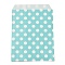 Kraft Paper Bags, No Handles, Food Storage Bags, Polka Dot Pattern, Deep Sky Blue, 18x13cm