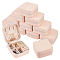 Square PVC with lint Jewelry Storage Zipper Box, Portable Travel Jewelry Case for Bracelets, Necklaces Storage, Bisque, 5x9.5x9.5cm
