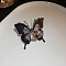 Retro Acrylic Multi-layer Butterfly Cuff Ring for Women, Black, Adjustable 