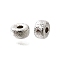 Brass Beads, Lead Free & Cadmium Free, Rack Plating, Lasting Plated, Textured Flat Round, Platinum, 5x2.5mm, Hole: 1.3mm