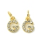 Rack Plating Alloy Rhinestone Pendants, Cadmium Free & Lead Free, Letter G, 11x8x2mm, Hole: 5mm