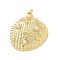 Brass with ABS Imitation Pearl Pendants, Shell Shape Charms, With Jump Ring, Real 18K Gold Plated, 30x28x7mm, Hole: 3mm