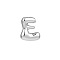 Brass Pendants, Letter A~Z Charms, Letter E, 22x18mm