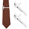 Brass Tie Clips, Cross, Platinum, 58x27.5x21.5mm