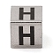 Tarnish Resistant 201 Stainless Steel European Beads, Large Hole Beads, Cube with English Letter, Stainless Steel Color, Letter H, 7x7x7mm, Hole: 5mm