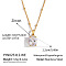 Minimalist 304 Stainless Steel Pave Cubic Zircon Oval Pendant Necklaces for Women, Real 18K Gold Plated, Clear, 16.93 inch(43cm)
