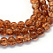 Baking Painted Transparent Crackle Glass Round Bead Strands, Sienna, 8.5~9mm, Hole: 1.5mm, about 100~105pcs/strand, 31.8 inch