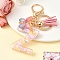 Resin & Acrylic & Faux Suede Tassel Keychain, with Alloy Clasp and Iron Rings, Letter Z, 10cm
