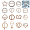 15Pcs 15 Style Alloy Buckle Clasps, with Plastic Imitation Pearl, and Rhinestone, for Strap Belt, Garment Accessories, Mixed Shape, Mixed Color, 24.5~76x37~53x2~8mm, 1pc/style