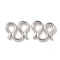 Brass S-Hook Clasps, M Clasps, Platinum, 8.5x6.5x0.8mm