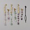 DIY Alloy Hair Dreadlocks Braiding Kits, Natural Mixed Stone Dangle Hair Coil Cuffs, for Hair Styling, Golden, 89~153mm, 7pcs/set