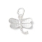 925 Sterling Silver Insect Charms, with Jump Rings, Silver Color, Dragonfly, 12.5x14x2mm, Hole: 3.8mm