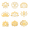 OLYCRAFT 9pcs 1.6x1.6 inch Golden Metal Stickers Lotus Buddha Stickers Self Adhesive Yoga Energy Stickers Religious Golden Epoxy Stickers for DIY Scrapbooks Epoxy Resin Decoration