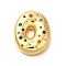 Brass Cubic Zirconia Pendants, Letter A~Z Charms, Real 18K Gold Plated, Letter O, 29.5x24x7mm, Hole: 5x2.5mm