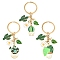 3 Styles Alloy Enamel Pendants, with Iron Split Key Rings, Mixed Shapes, 85mm, 3 Styles/set