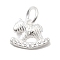925 Sterling Silver Rocking Horse Charms, with Jump Rings and 925 Stamp, Silver, 7x9.5x2mm, Hole: 3mm