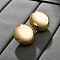 Brass Stud Earrings, Oval, Golden, 22.5x20.5mm