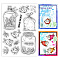Summer Theme PVC Plastic Clear Stamps, for DIY Scrapbooking, Photo Album Decorative, Cards Making, Fish, 160x110mm