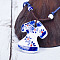Retro Ethnic Porcelain Pendant Adjustable Polyester Cord Necklaces for Women, Blue and White, Clothes, 23.62 inch(60cm)