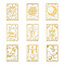 Nickel Decoration Stickers, Metal Resin Filler, Epoxy Resin & UV Resin Craft Filling Material, Playing Theme, 40x40mm, 9 styles, 1pc/style, 9pcs/set