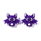 Halloween Theme Silicone Focal Beads, 3D Bat, Purple, 28.5x35.5x16mm, Hole: 2mm