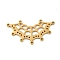 Ion Plating(IP) 304 Stainless Steel Multi-Strand Links, Laser Cut, Spider Web, Golden, 13x25x1mm, Hole: 1mm