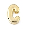 Brass Slide Charms, Letter, Golden, Letter C, 25x15.5x5mm, Hole: 11x2.5mm