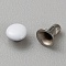 Brass Garment Rivets, for Clothes Bag Shoes Leather Craft, White, 4x2.5mm, Hole: 2mm