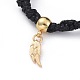 Bracelets de perle tressés en corde de polyester ciré coréen ajustable BJEW-JB04670-05-2