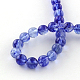 Pastèque bleu perles de verre en pierre brins G-R342-6mm-17-3