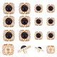 Nbeads 菱形パールボタン 24 個  合金模造パールボタンシャンクラウンド装飾縫製工芸品ボタン服シャツスーツコートセーターウェディングドレス  ブラック FIND-NB0003-73A-1