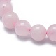 Natürliche Rose Quarz Perle Stretch Armbänder X-BJEW-K212-A-045-2