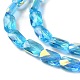 Transparentes perles de verre de galvanoplastie brins GLAA-Q099-G01-03-3