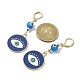 Alloy Enamel Flat Round Dangle Leverback Earrings with Brass Pins EJEW-JE05383-3