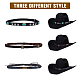SuperZubehör 3 Stück Cowboyhutbänder im 3-Stil mit Legierungsverschluss FIND-FH0006-60-4